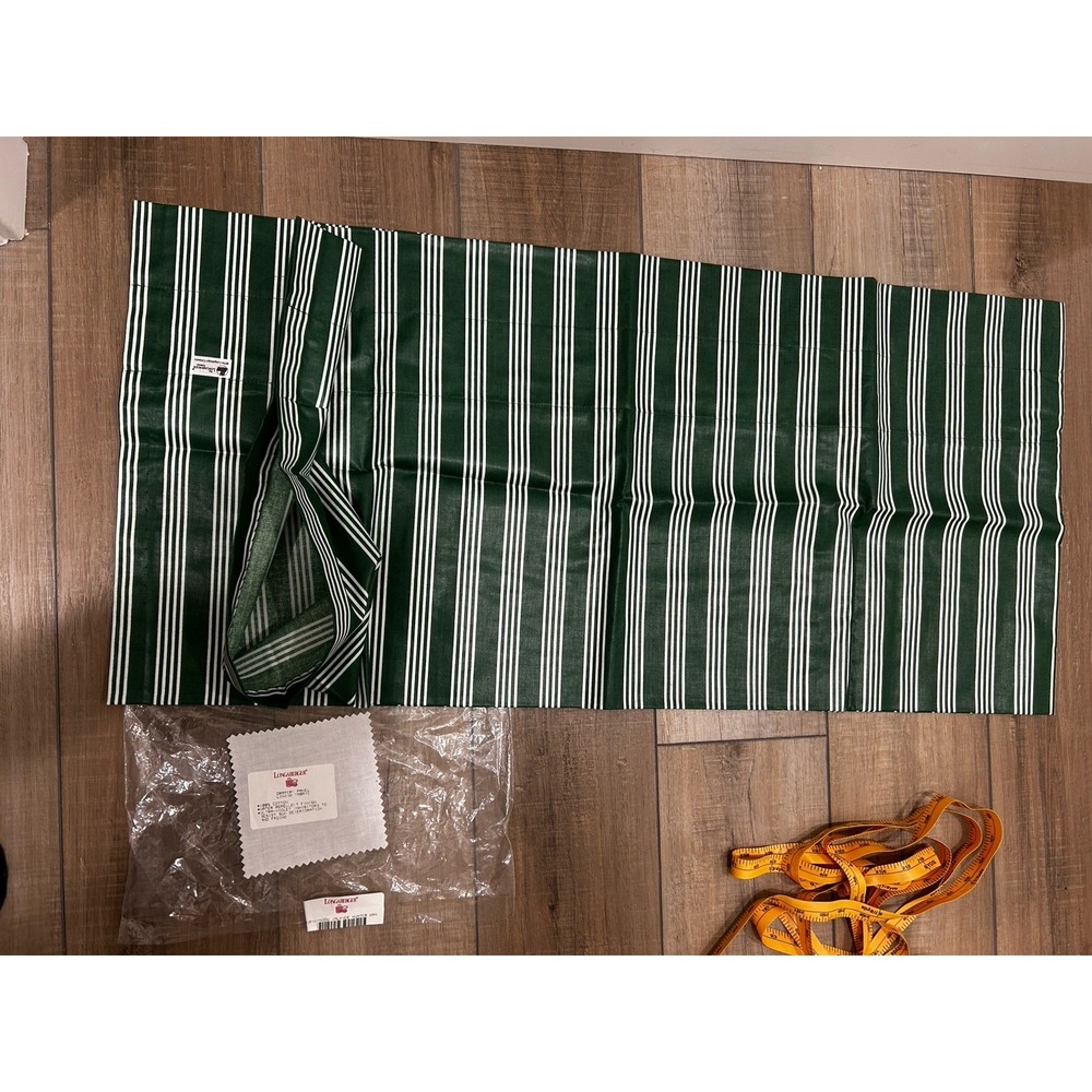 Longaberger Baskets Window Valance in Hunter Green Stripe fabric 72" X 17" NEW